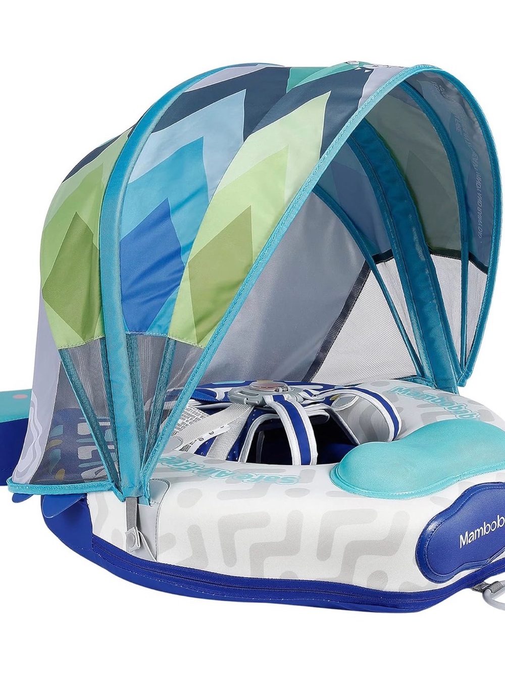 Mambobaby blue color fish baby Float with Removable canopy shade and tail pillow